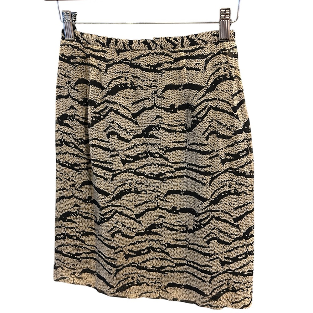 Tao- Silk Black and Cream Patterned Women’s Skirt